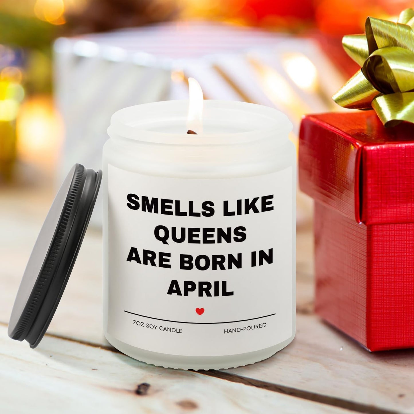 Aremdys Birthday Gifts for Women, April Candle for Queens are Born in April, 30th 40th 50th 60th 70th Happy Bday Gifts Idea for Women Sister Mom Friend from Men Sister Son Friends, 7OZ Scented Candle