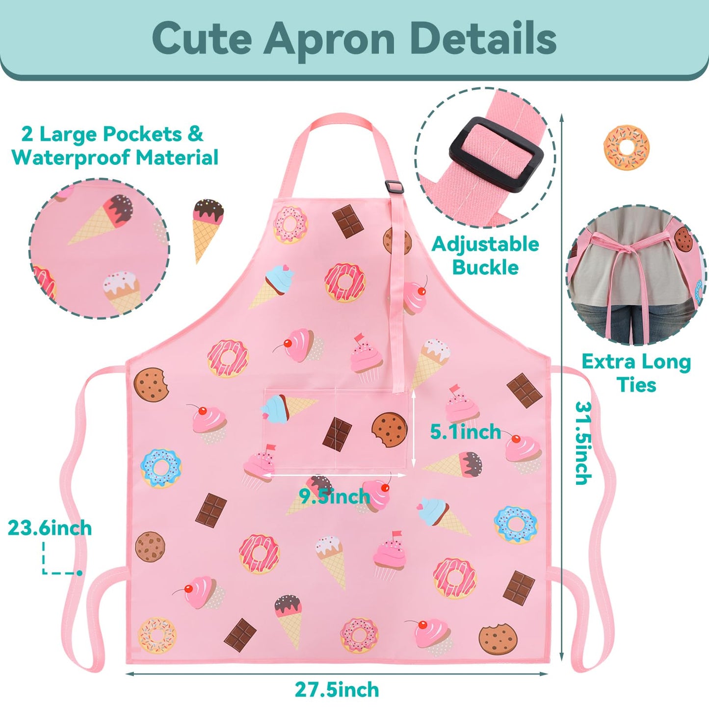 Berlune 4 Pcs Baking Gift Set for Women, Holiday Cooking Apron with Oven Mitts and Baking Socks Funny Gifts for Bakers Cooking Lovers Pastry Chefs Birthday Christmas Kitchen Supplies