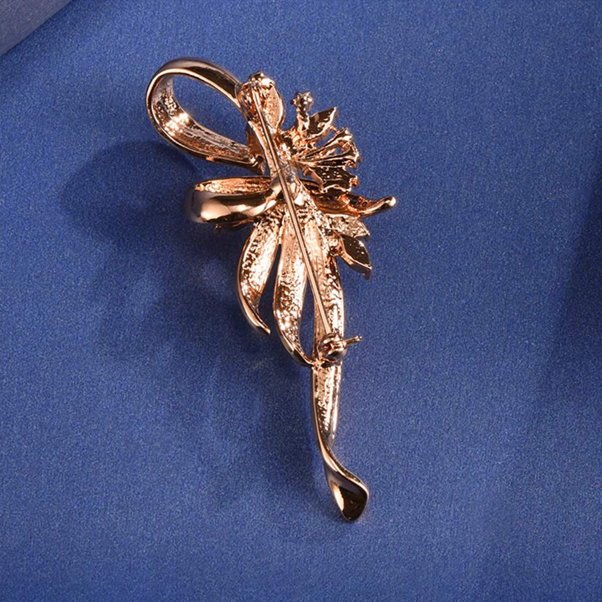 Merdia Created Crystal Brooch Fancy Vintage Style Flower Brooch Pin for Women, ladies with Blue/Purple Created Crystal | Vintage Fashion | Brooches and Pins for Women | Gold(3Pcs Purple)