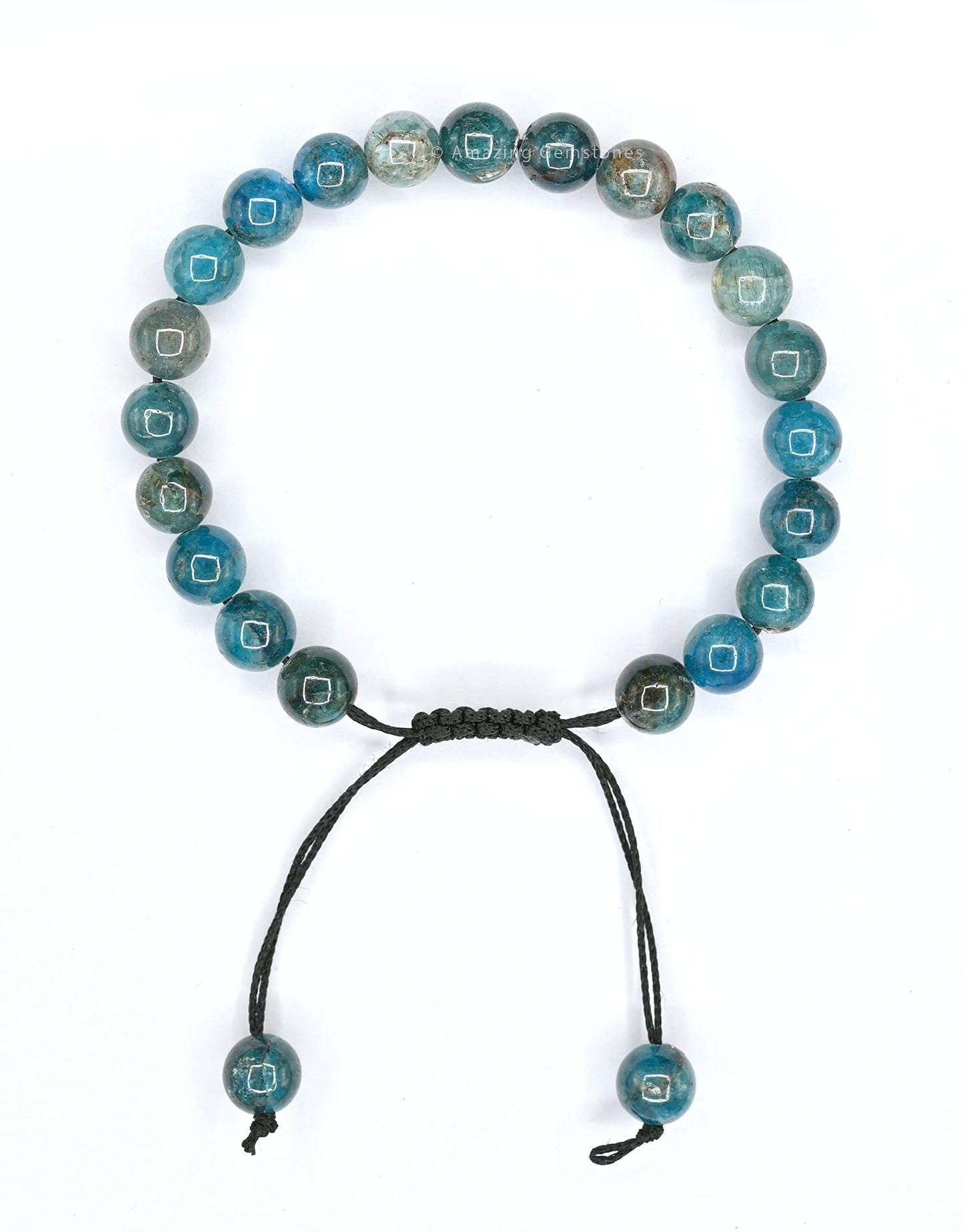 Amazing Gemstone Apatite Bracelet for Women Men's Gifts - Protection Healing Crystal Bracelet - 8mm Gemstone Beaded Adjustable Bracelet Pulseras Para Hombres Mujer Stocking Stuffers