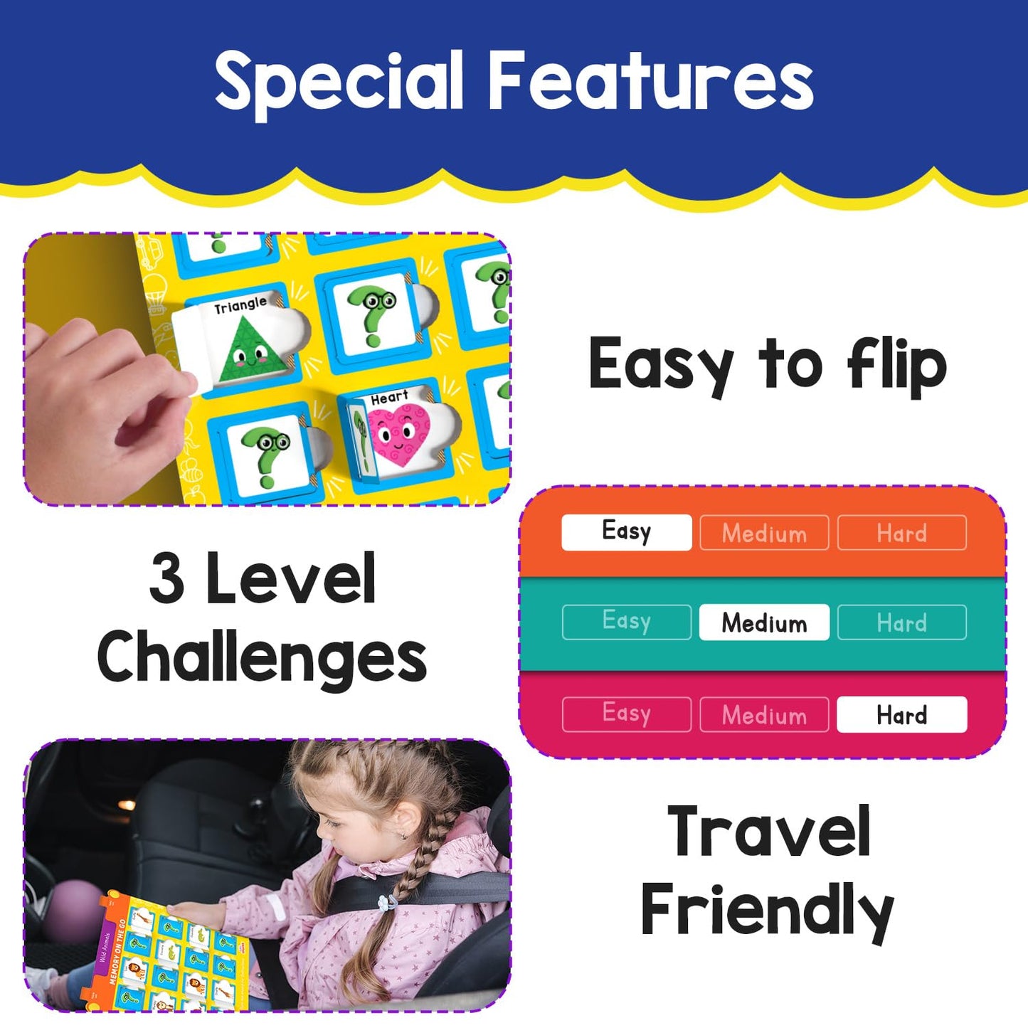 Smartivity Memory Game for Kids Ages 3+ Years | Fun Matching Game - 12 Theme Cards & 3 Level Challenges I Birthday Gift for Boys & Girls I Preschool Learning Toy for 3,4,5,6 Years Age