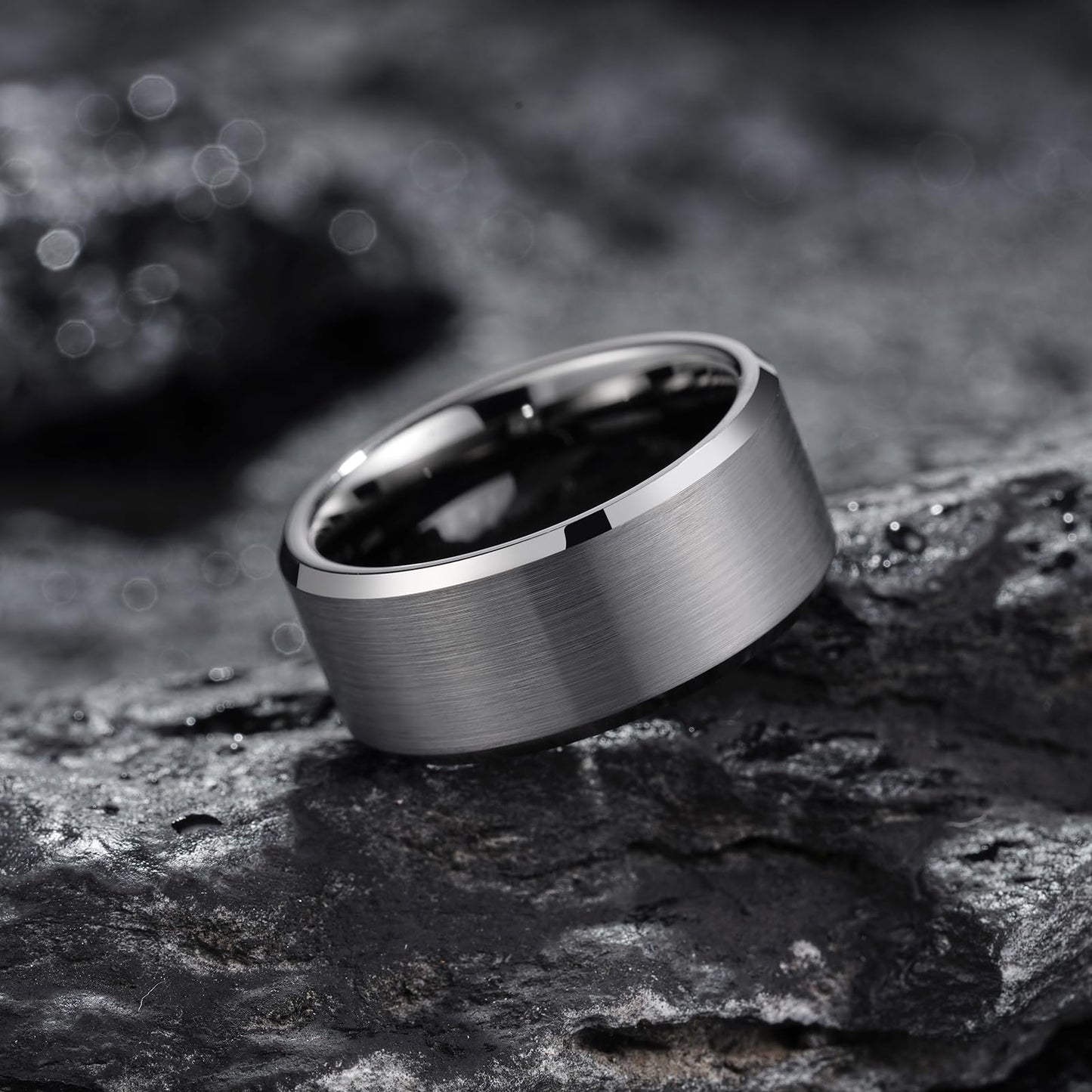 King Will 10mm Tungsten Wedding Band for Men - Gunmetal, Comfort Fit, Size 7