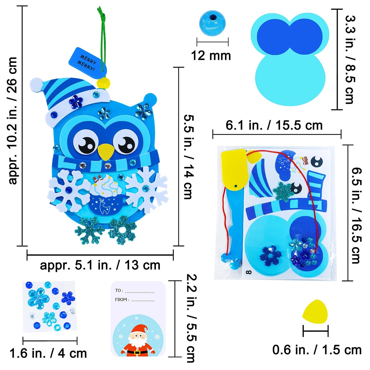 Winlyn 24 Sets Holiday Decorations DIY Christmas Tree Ornaments Winter Crafts Kits Foam Snowflake Penguin Snowman Foam Stickers for Kids Holiday Seasonal Gift Home Classroom Activities Party Favors