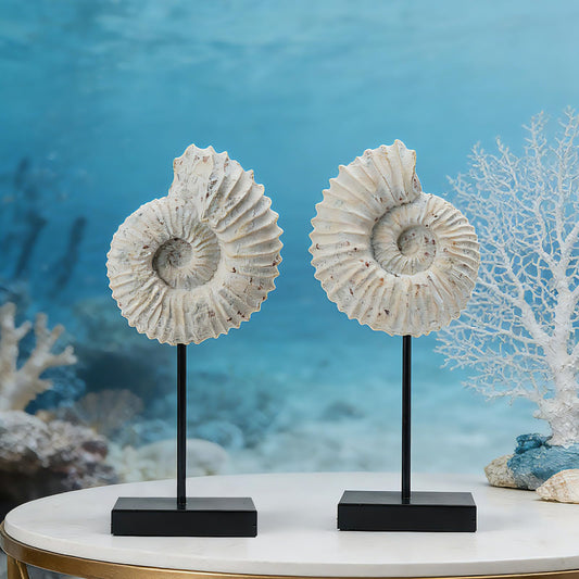 Conch Shell Coastal Room Decor - Ocean Beach Themed Room Decor Set Nautical Wall Art Accents for Bedroom Living Room Bathroom Porch Table Decor Coastal Aquarium Décor 13*11.4*21 Inch LC Lcdecohome