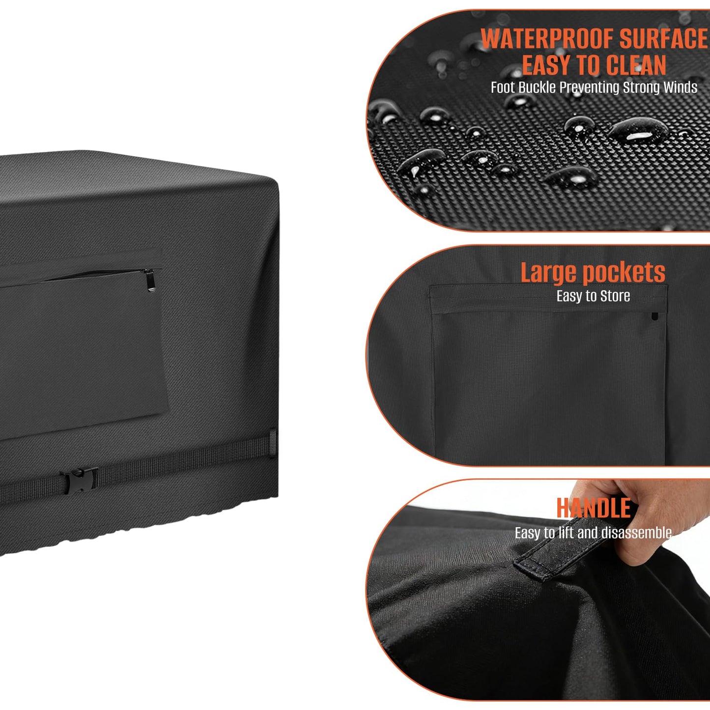 Cooler Cover for 45/65 Cooler, Kovshuiwe Heavy Duty Waterproof Ice Chest Cover, Ice Box Covers, Heavy Duty 420D Oxford Fabric, 31.5”(L) x 21.2”(D) x 20”(H)