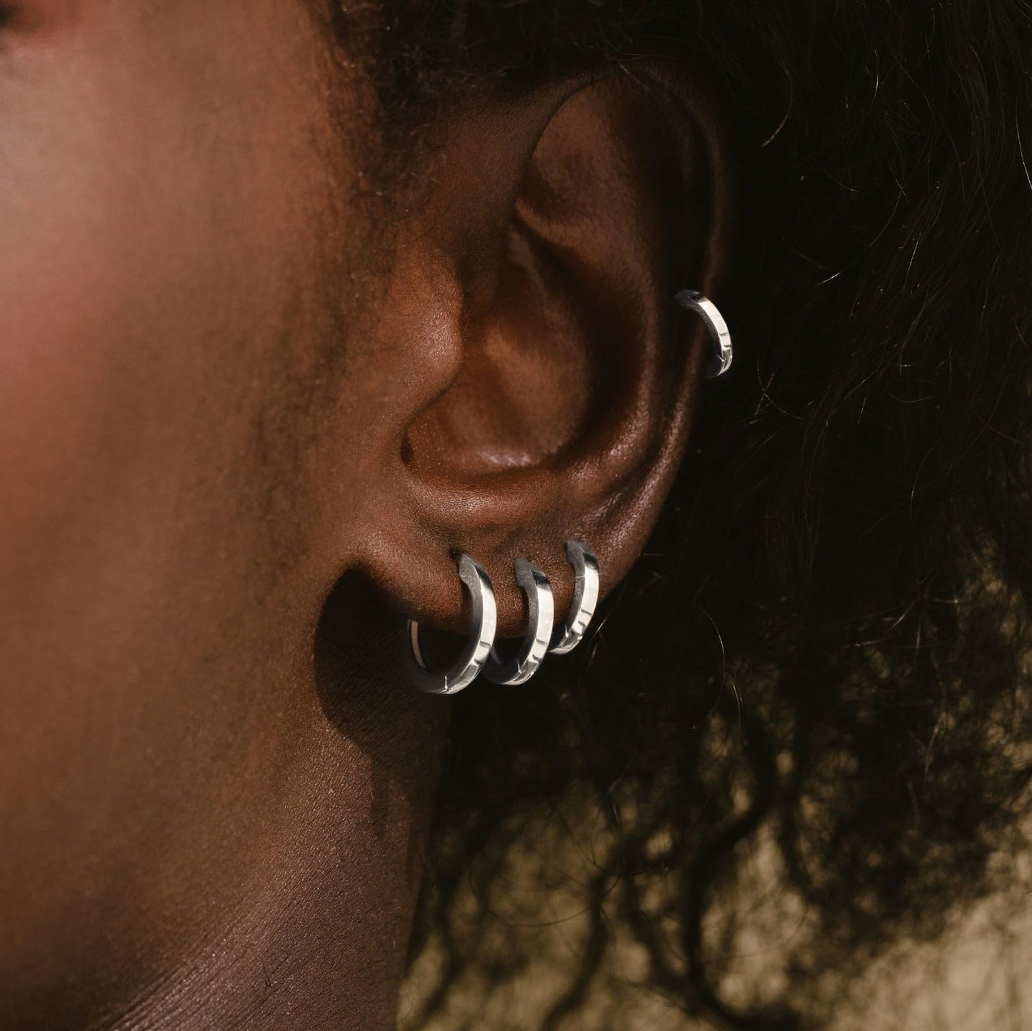 Chunky Hoop Earrings for Women Silver Plated Huggie Cartilage Earrings Set for Multiple Piercing Lightweight Jewelry for Gifts
