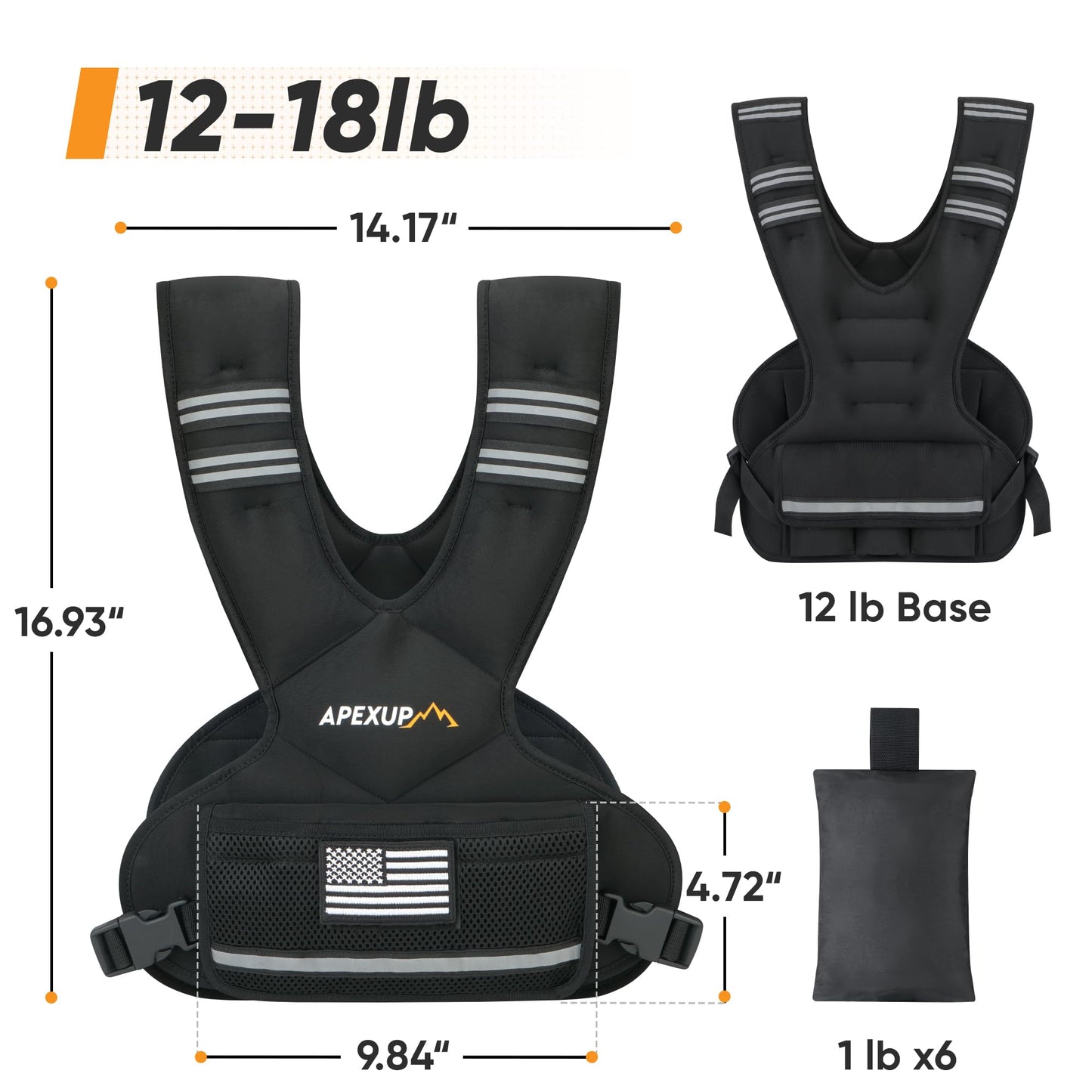 APEXUP Adjustable Weighted Vest 20lbs + Adjustable Weighted Vest 4-10lbs