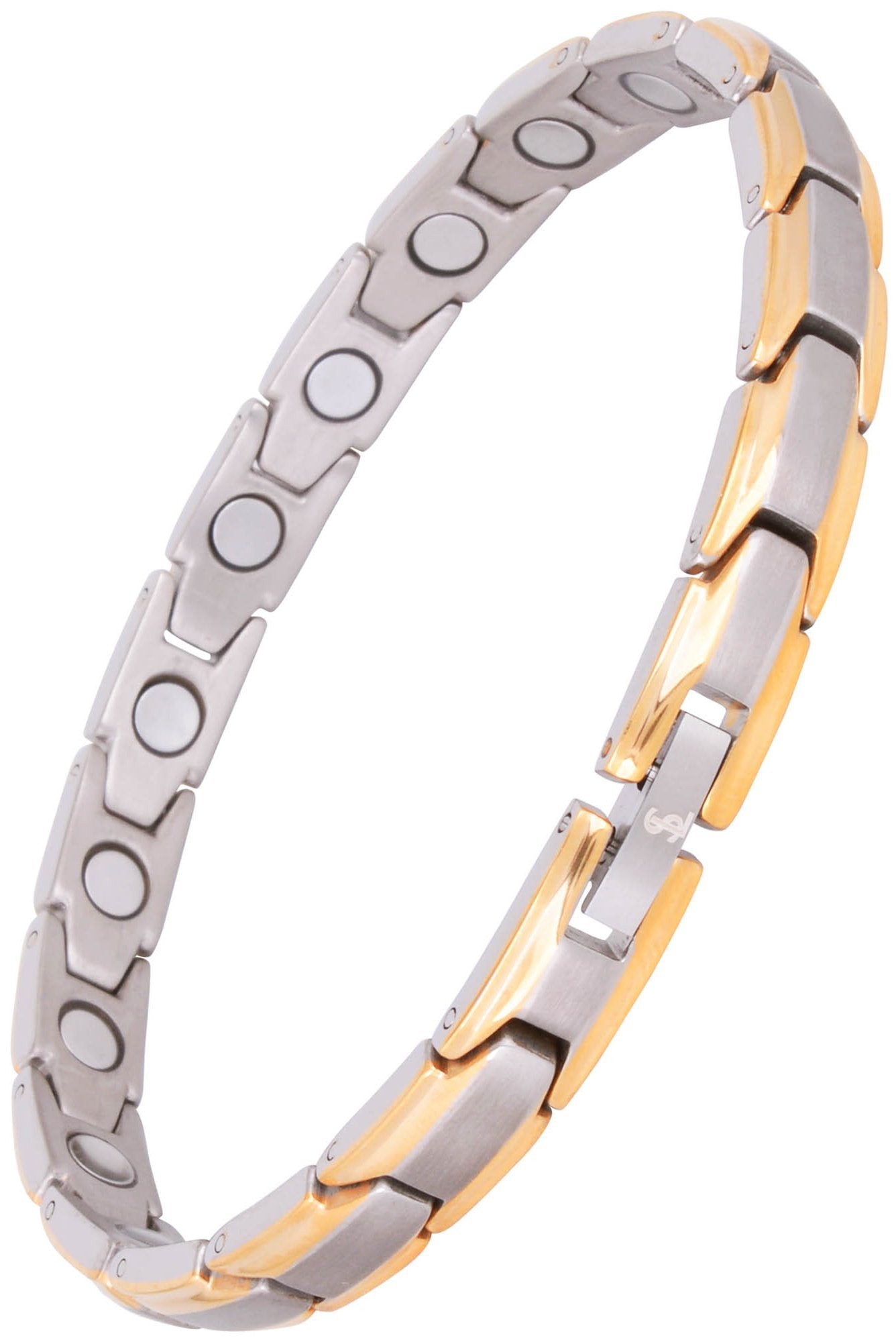 Smarter LifeStyle Elegant Titanium Magnetic Anklet for Women - Adjustable Bracelet Length with Sizing Tool for Perfect Fit, Womens Magnetic Anklet (Silver and Gold)