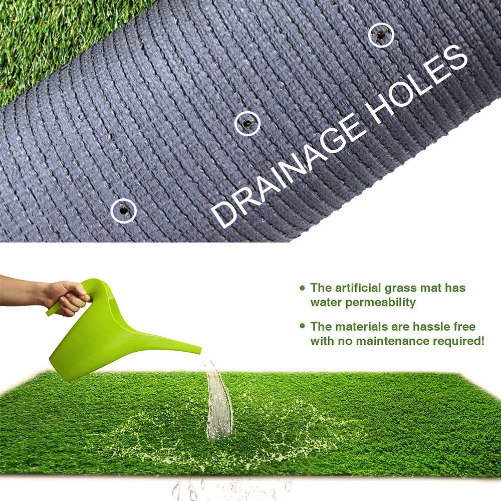 Petgrow Synthetic Artificial Grass Turf Lawn 15 x 30ft, 1.38" Outdoor/Indoor Fake Grass Rug Astroturf for Dogs,Faux Grass Rug with Drainage Holes/Custom Size Provided