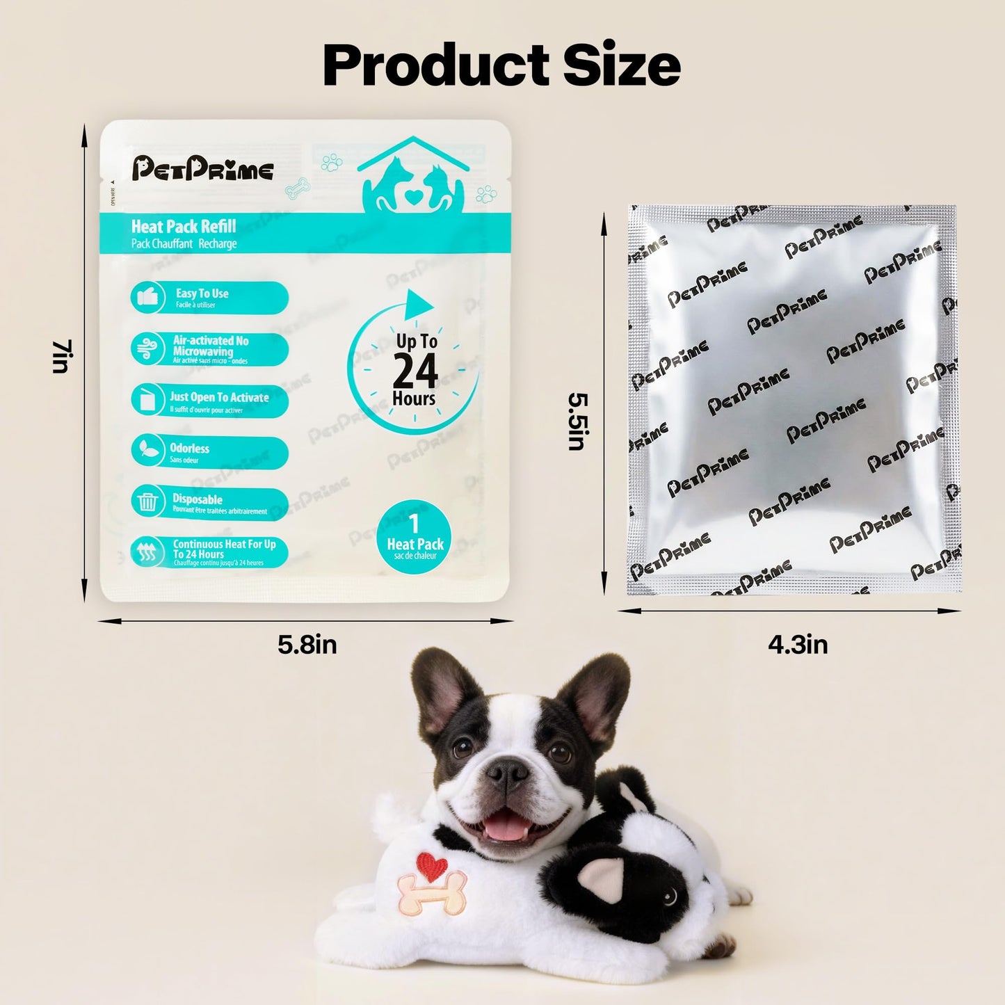 Pet Prime 12-Pack Disposable Heat Packs for Heartbeat Plush Toys，Up to 24H Odorless Warmth, Easy to Use, Instant Comfort Companion for Anxious Pets