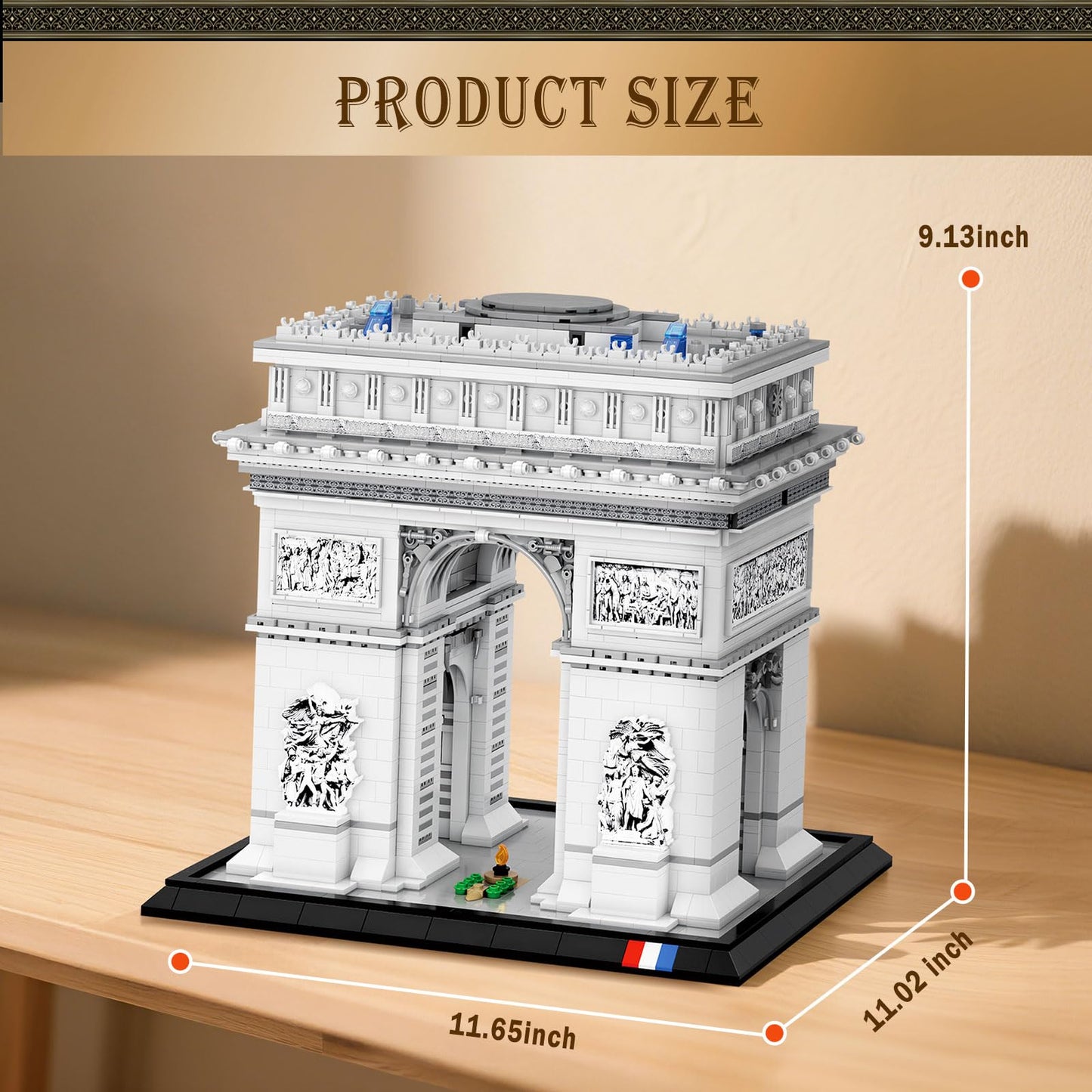 Reobrix Arc de Triomphe Building Set for Adults, 3395 PCS Paris Landmark Architecture Model Kit, DIY Construction Toy Blocks with Exquisite Details, Collectible Display & Home Decor Gift