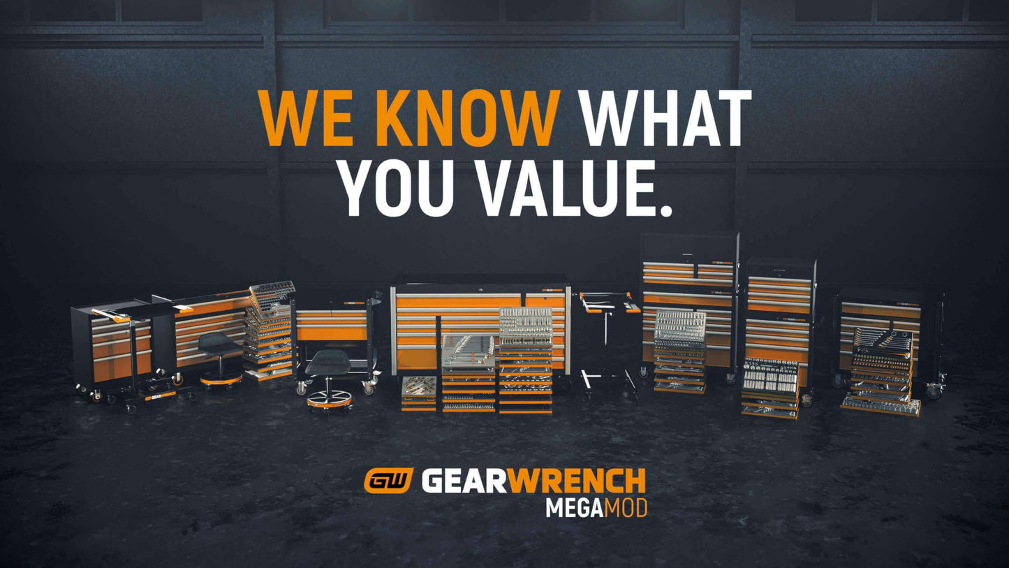 GEARWRENCH 614 Piece Master Mechanics Hand Tool Set with Premium Modular foam Trays and Mobile Work Station | MEGAMODMRO