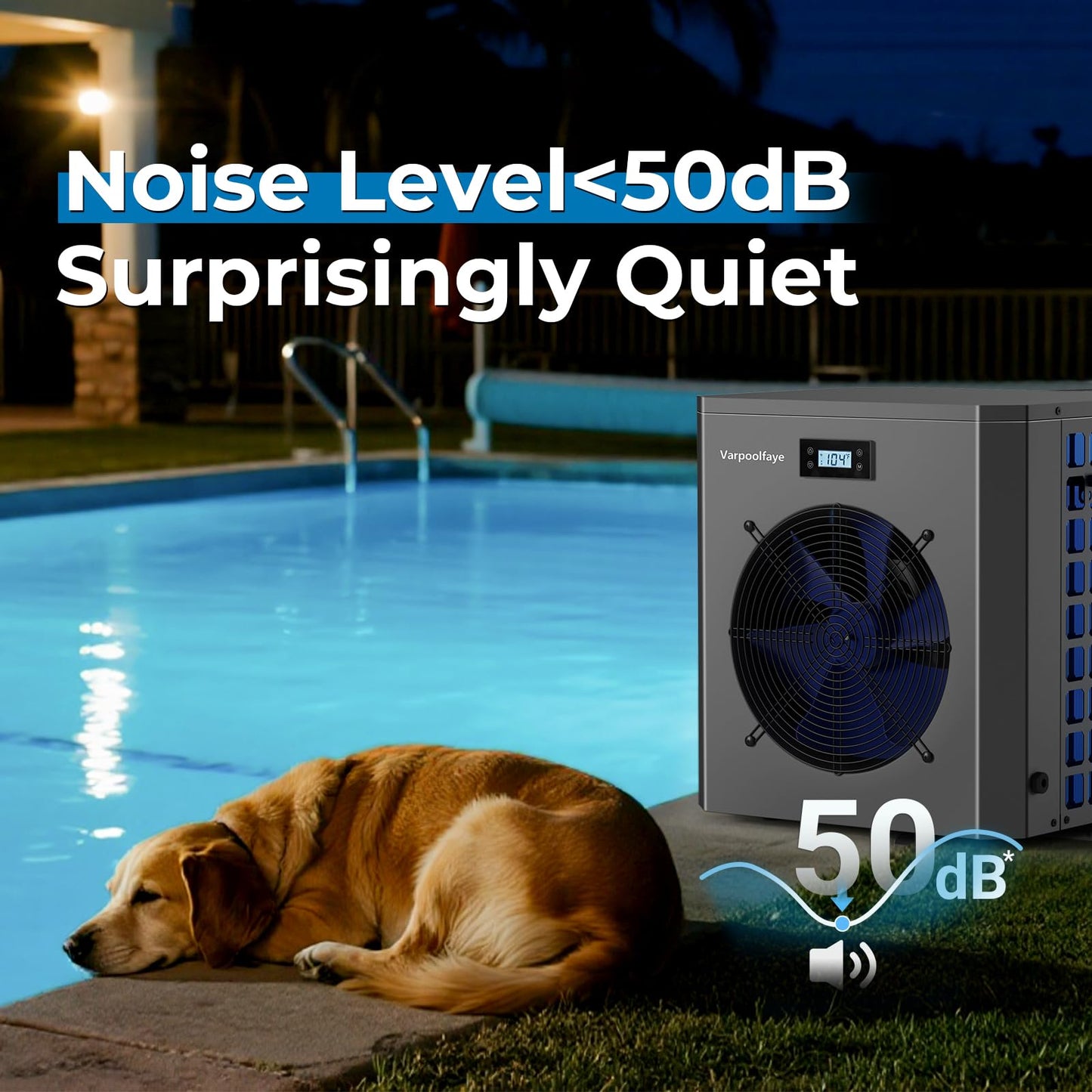 Varpoolfaye 5000 Gallon Electric Pool Heater Pump 16000 BTU Pool Heaters for Above Ground Pools Swimming Pool Heat Pump WiFi Control Heat Or Cool Spa Heater Pump 120v
