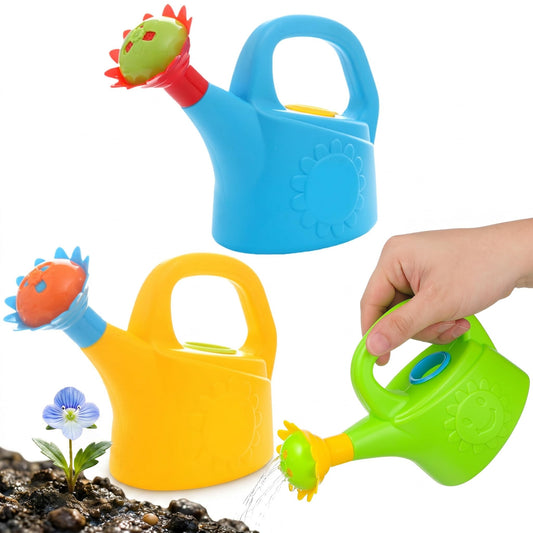 3 Pcs Kids Watering Can Toys, Mini Plastic Watering Can, Play House Garden Flower Water Pot for Toddlers, Outdoor Bath Beach Sand Toys (Random Color)