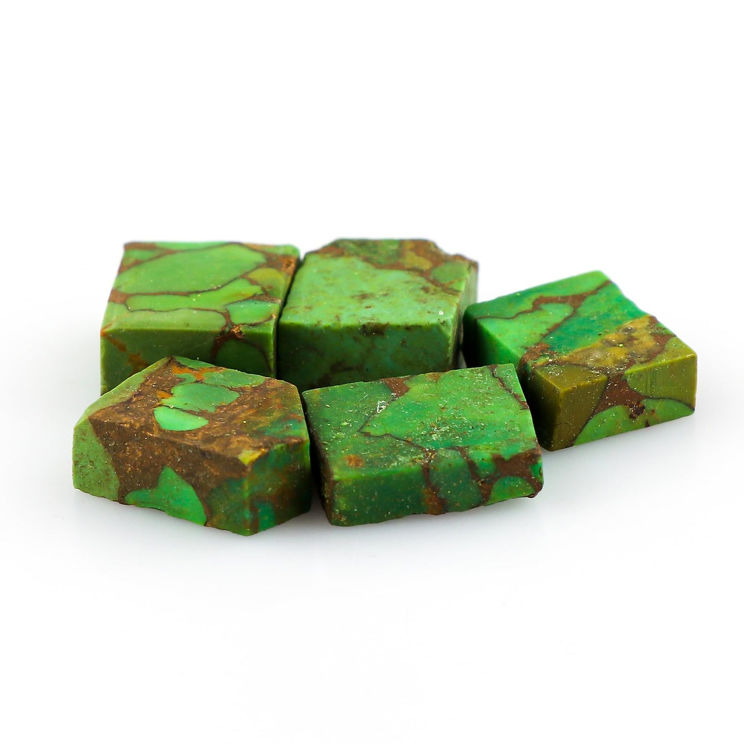 CRYSTALINES 5pcs, Genuine Raw Green Copper Turquoise Gemstone, Wholesale Rough Stones, DIY Craft-Jewelry Making, Bulk Gems Loose Supplies, Healing Crystals, Birthstone, Gem Collection, AAA Grade