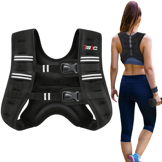 TB3C Weighted Vest Woman, 20 LB Womens Weight Vest for Walking, Strength Training Weight Vests for Men, Reflective Stripe Fitness Vest for Workout Running Jogging