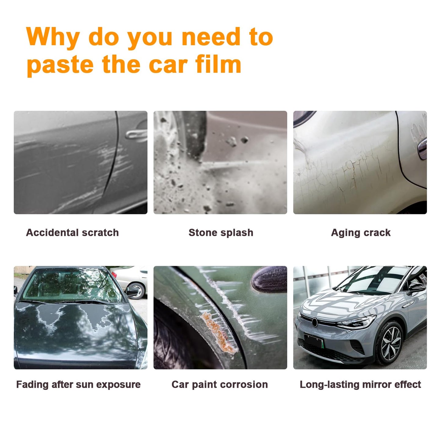 FDAIUN for Volkswagen ID.4 2021-2024 PPF Precut Gloss Clear Car Paint Protective Film Self Healing TPU HD Film Scratch Protector Exterior Accessories (Front Bars + Headlights 5Pcs)