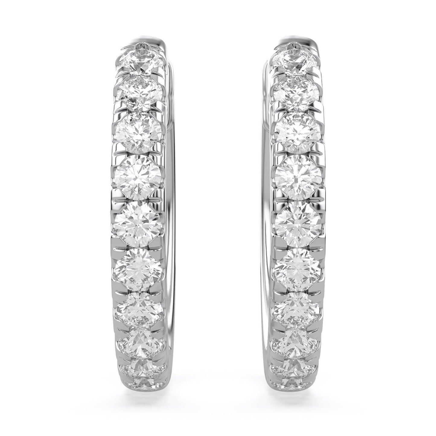 10MM Huggie Hoop Earrings for Women, 0.25 Carat (ctw) Round Natural Diamond Hoop Earrings in 14K Solid White Gold Jewelry for Her