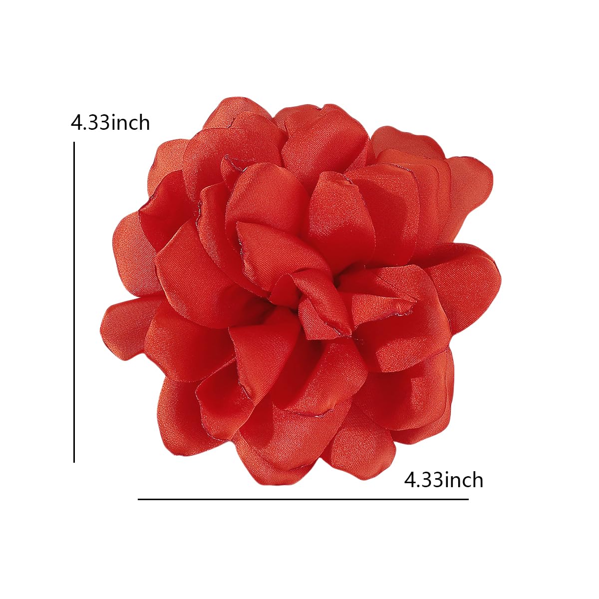 Elegant Large Cloth Flower Brooches Big Camellia Flower Pin for Women Dainty Cloth Fabric Rose Brooches Dress Skirt Scarf Hat Pins Clothing Decoration Accessories (Red)
