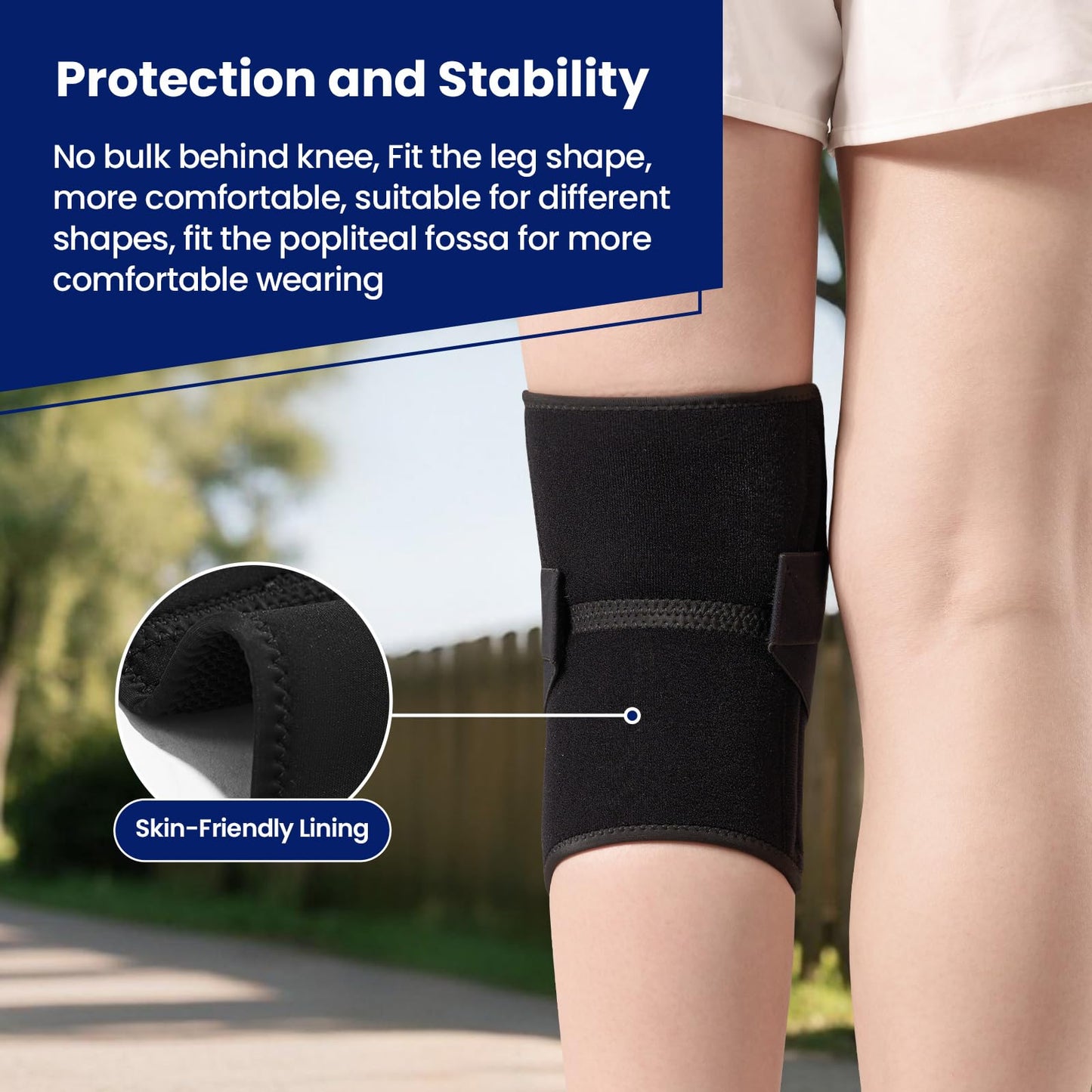 JOMVD Knee Brace for Knee Pain, Meniscus Tear, ACL, Adjustable Knee Support with Side Spring Stabilizers for Meniscus Tear, Arthritis, Patella Stability, Knee Pain Relief, Women and Men, Large