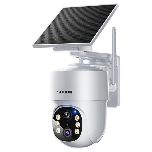 SOLIOM- True 5MP HD Security Cameras Outdoor Wireless, Add-On Camera, Solar Powered, Auto Tracking,Requires Soliombase, Soliombase Supports Up to 4 Cams