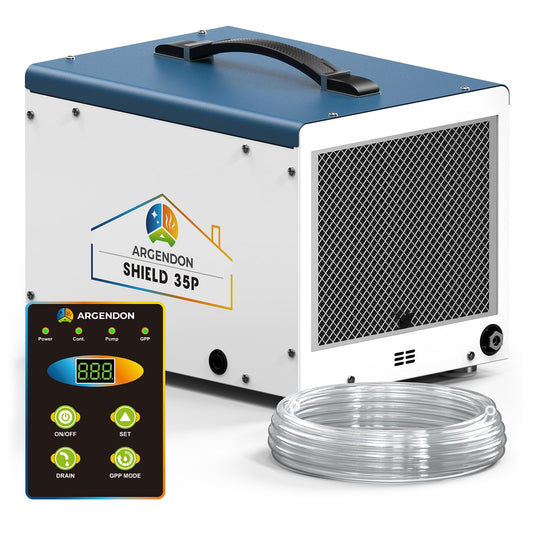 ARGENDON Crawlspace Dehumidifier with Pump, 70 Pint Commercial Dehumidifier for Basement with Drain Hose, Auto Defrost, Memory Starting, Compact, GLGR, Up to 1000 Sq Ft, 5 Years Limited Warranty
