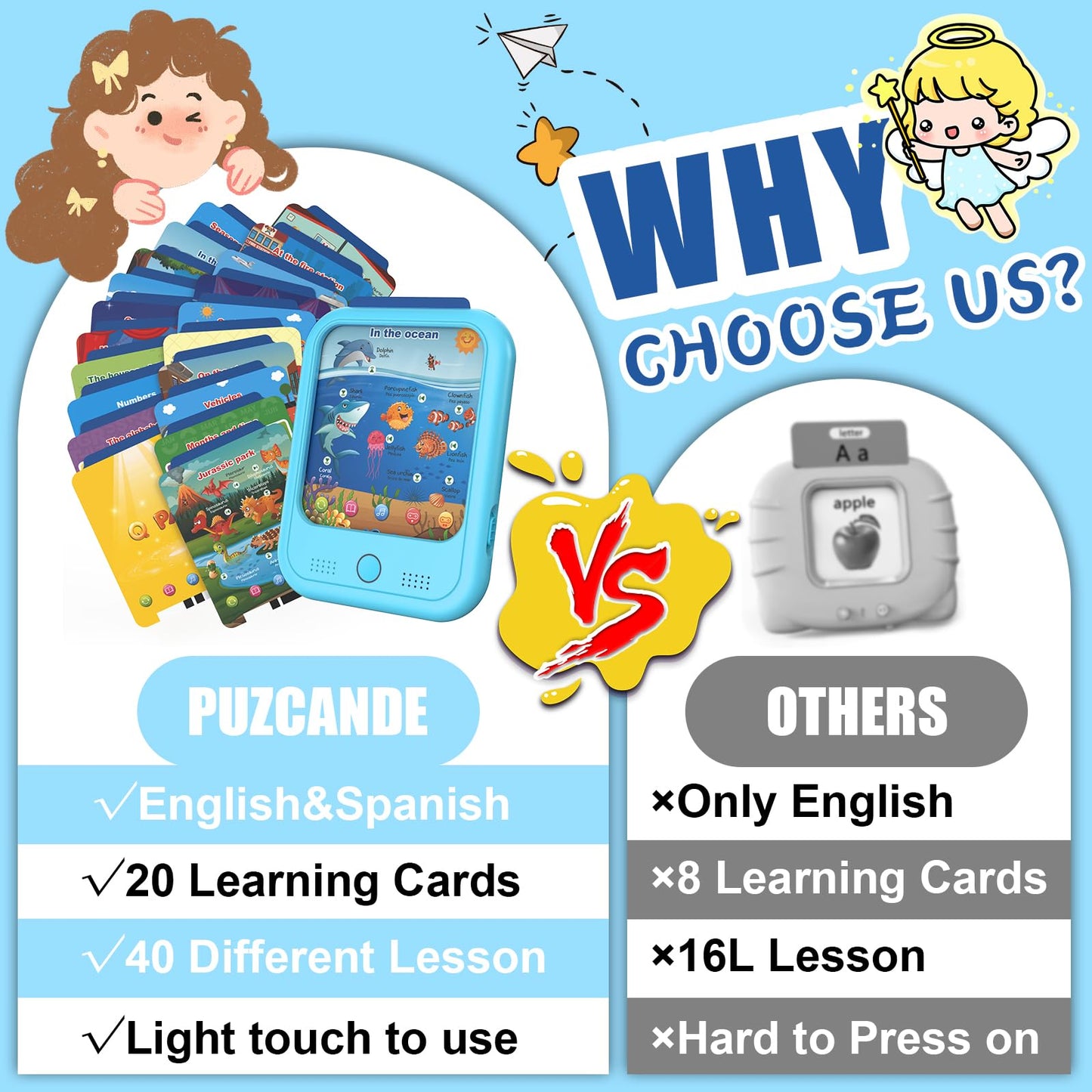 Kids Educational Learning Tablet Toy-Educational Tablet Toy to Interactive Learn Alphabets,Colors,Number,Foods,Jurassic Park,Animals,Learning Toys for Toddlers 2-6 Years Old,Gifts for Boys Girl