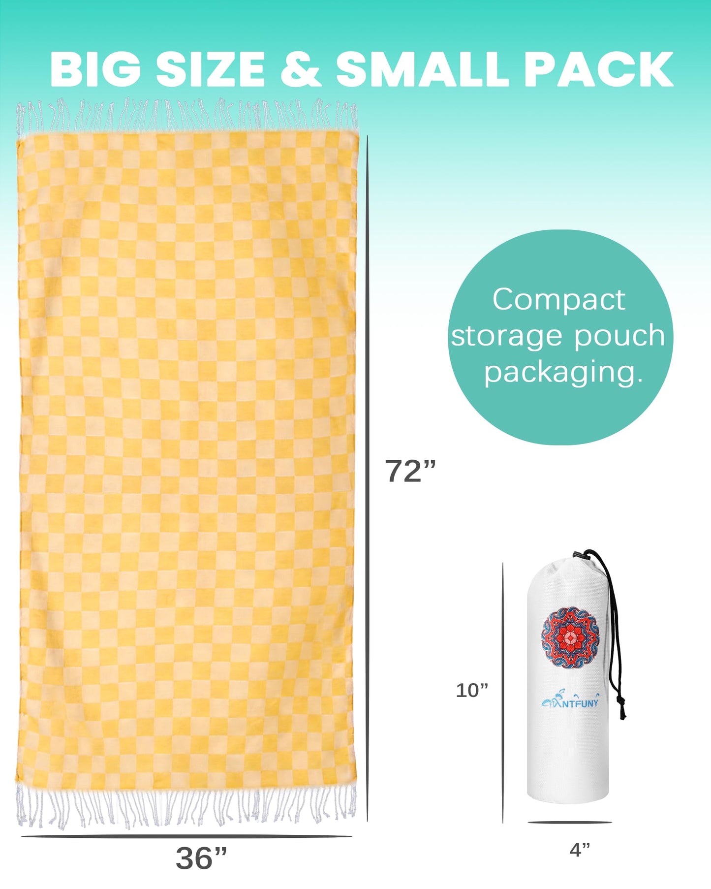 6 Packs Turkish Beach Towels Vacation Essentials Quick Dry Sand Free Oversized Bath Pool Swim Towel Extra Large XL Blanket Adult Travel Cruise Must Haves Clearance Stuff Necessities Accessories