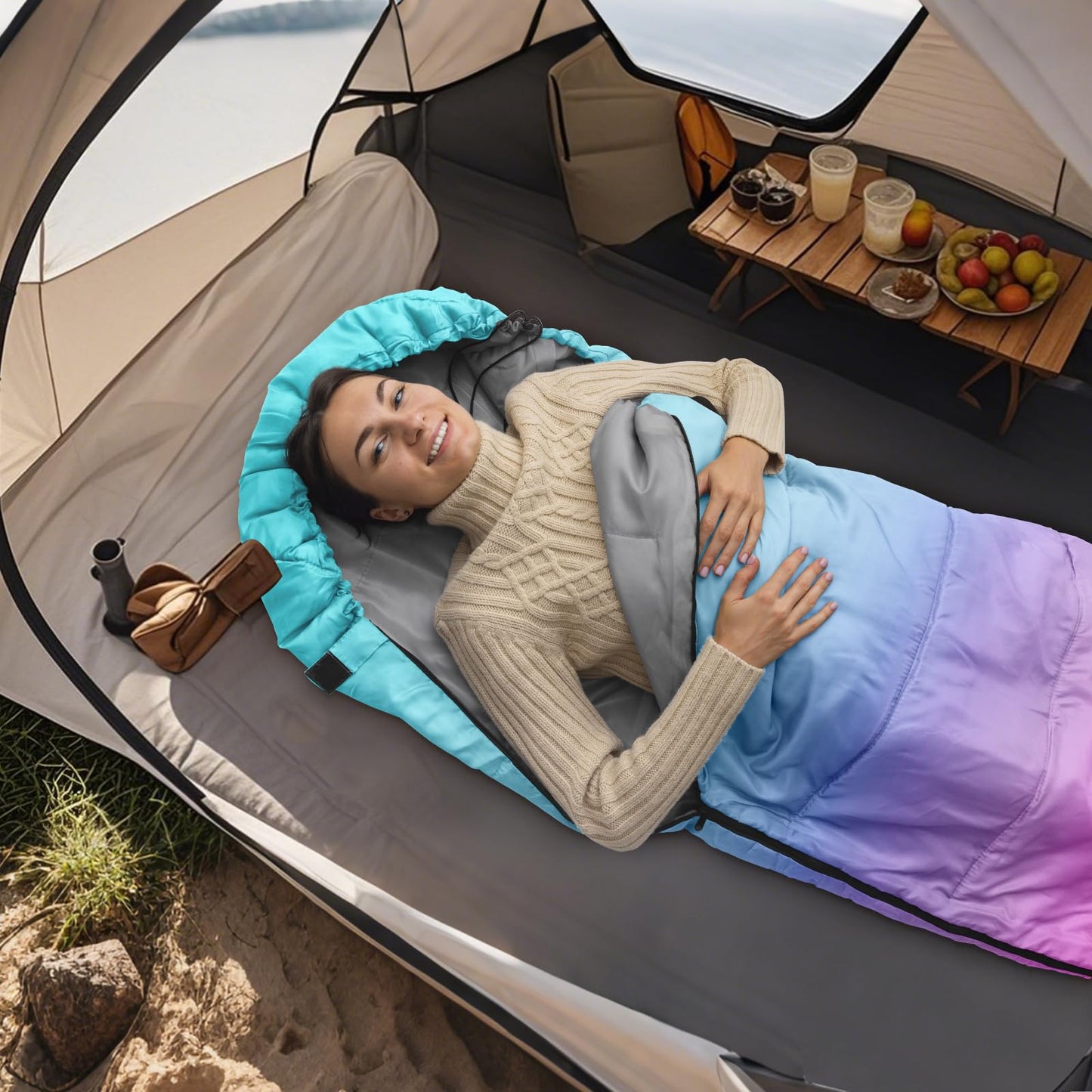Ausletie Sleeping Bags for Adults, 3 Seasons Cold Warm Weather Waterproof Lightweight Camping Sleeping Bags for Men and Women,Camping Outdoor Travel