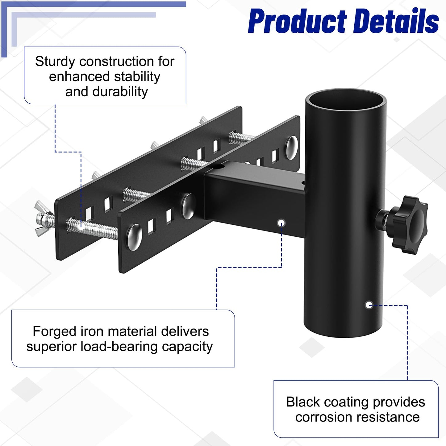 Yantuo Patio Umbrella Holder for Deck Railing, Adjustable Patio Umbrella Base Outdoor Umbrella Stand, Outdoor Umbrella Holder Fixed Clip Deck