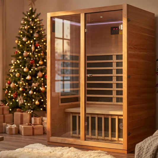 2 Person Infrared Sauna for Home, Low EMF Heater Panels & Chromotherapy Lighting, 1760W/120V, Perfect for Personal Home Sauna for Relaxation and Spa Wellness, 51.18" x 35.43" x 74.8"