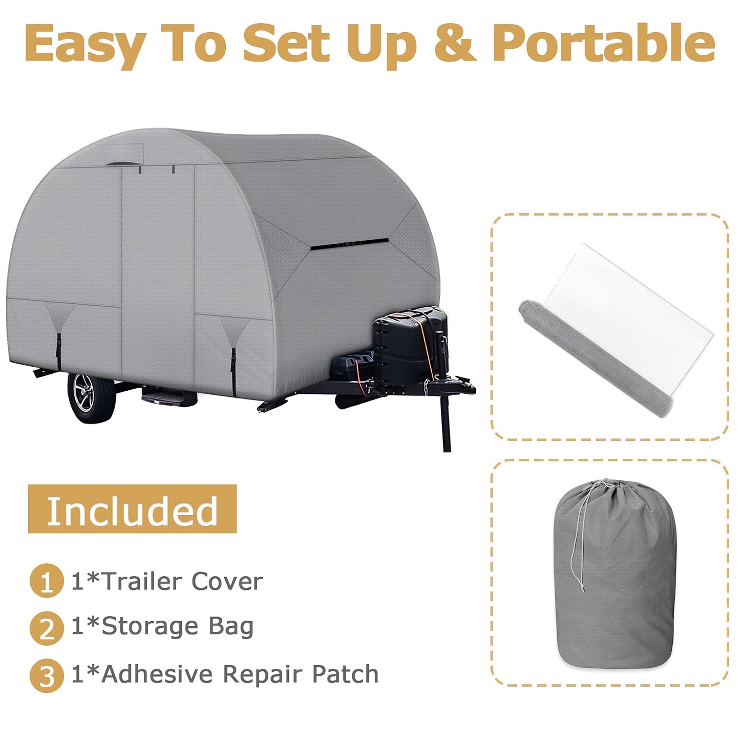 Leader Accessories Travel Trailer Cover - R-Pod Cover, Fits RP-151 (Model 1 - Up to 13'7"L)