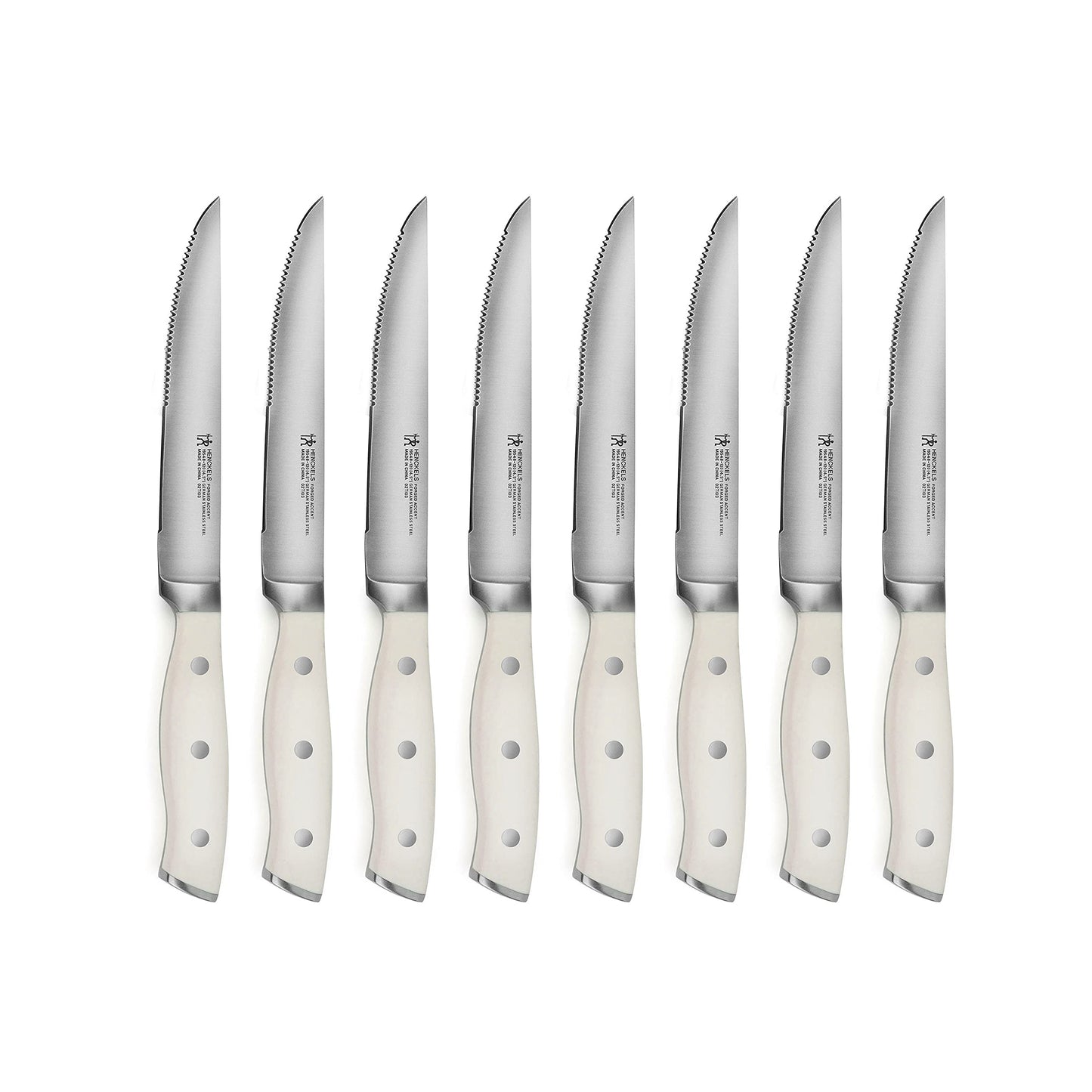 Henckels Forged Accent 20 Piece Self Sharpening Knife Block Set - Off-White Handles