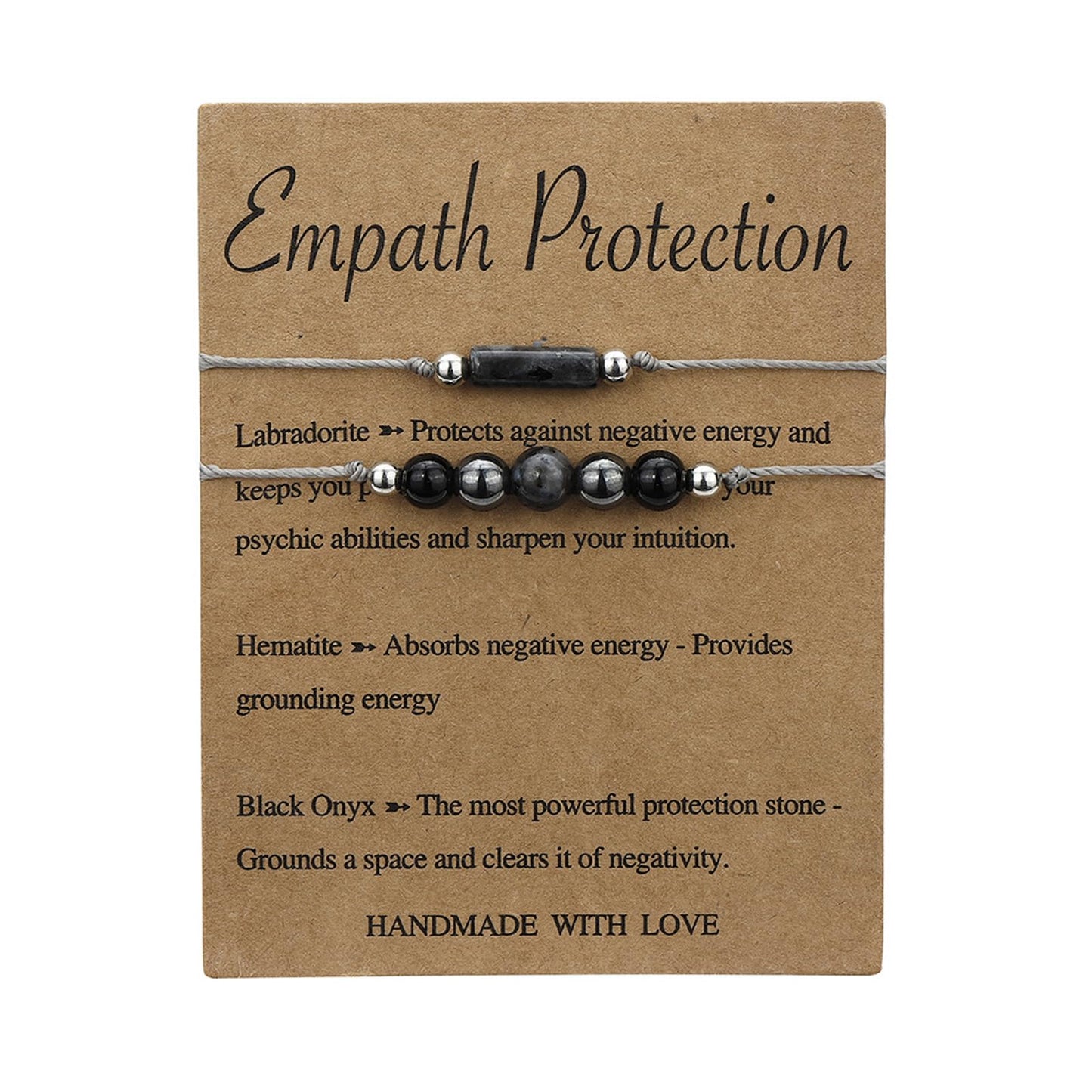 Handmade Chakra Crystal Beaded Bracelet with Wish Card Adjustable Amethyst Tiger Eye Spiritual Anxiety Relief Stone Beaded Braide Bracelet for Women Yoga Meditation Relax Anxiety Jewelry-Empath
