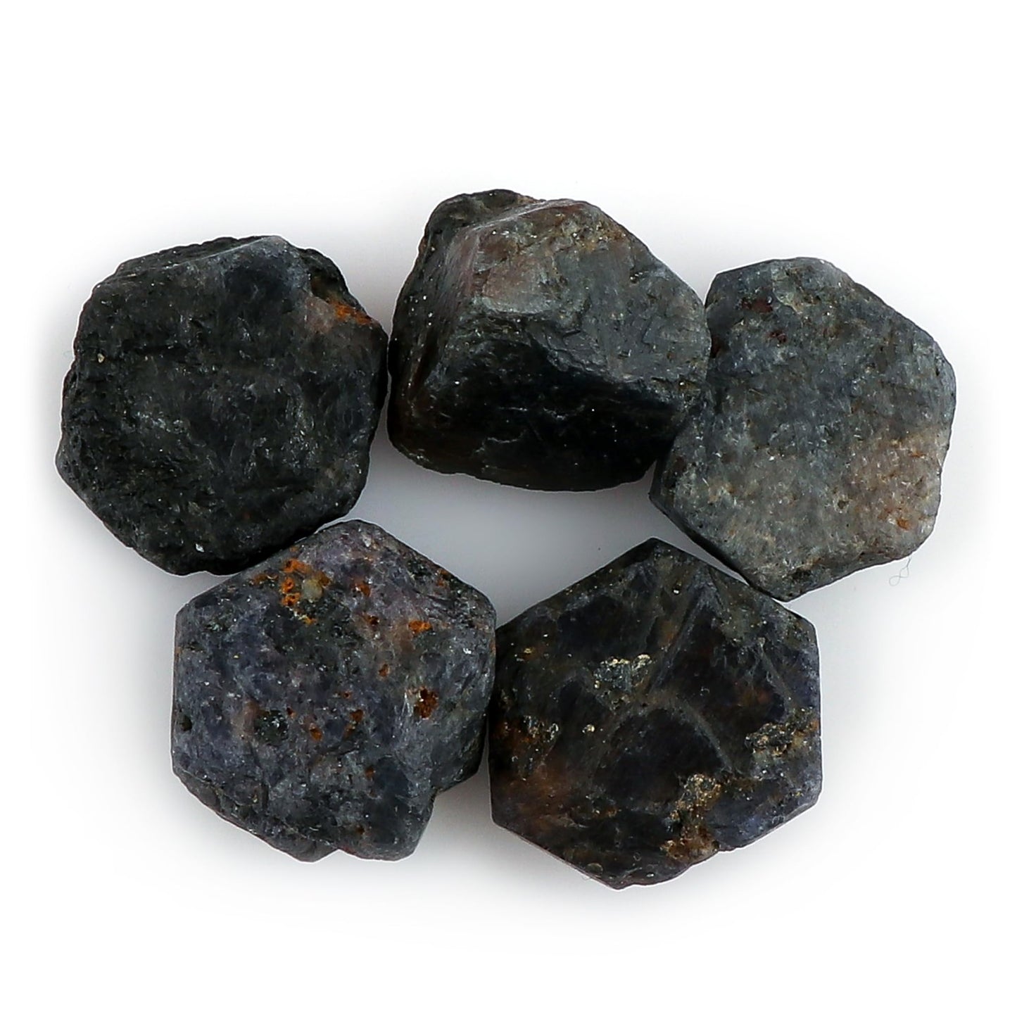 CRYSTALINES 5pcs Wholesale Natural Raw Blue Sapphire Gemstone, Untreated Rough Stone, Bulk Loose Supplies for Jewelry Making, Healing Crystals, September Birthstone, Gem Collection, AAA Grade