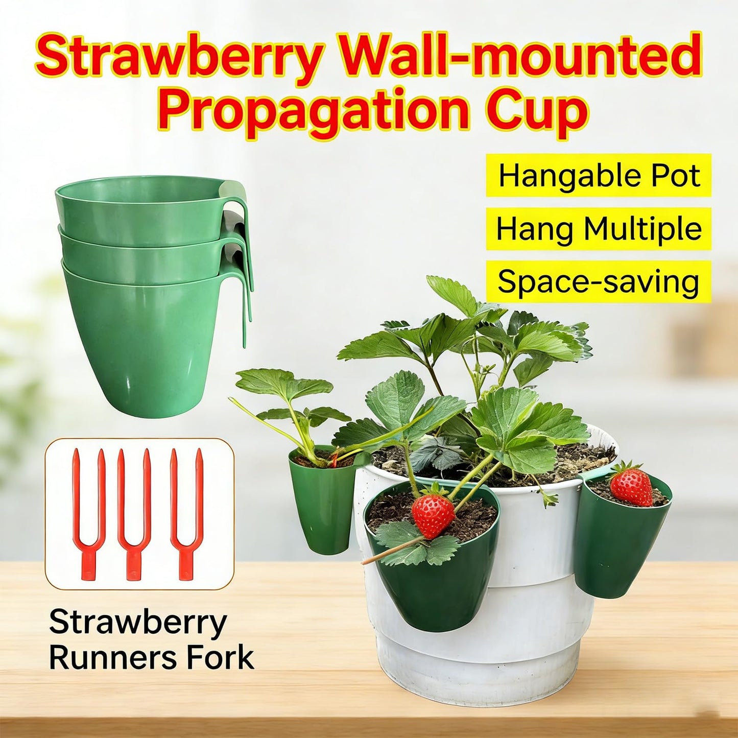 Kangnice Propagation Cup Set Featuring Food Grade and Runner Forks Ideal for Strawberry Runners and Seedling Cultivation Strawberry Fixing Fork