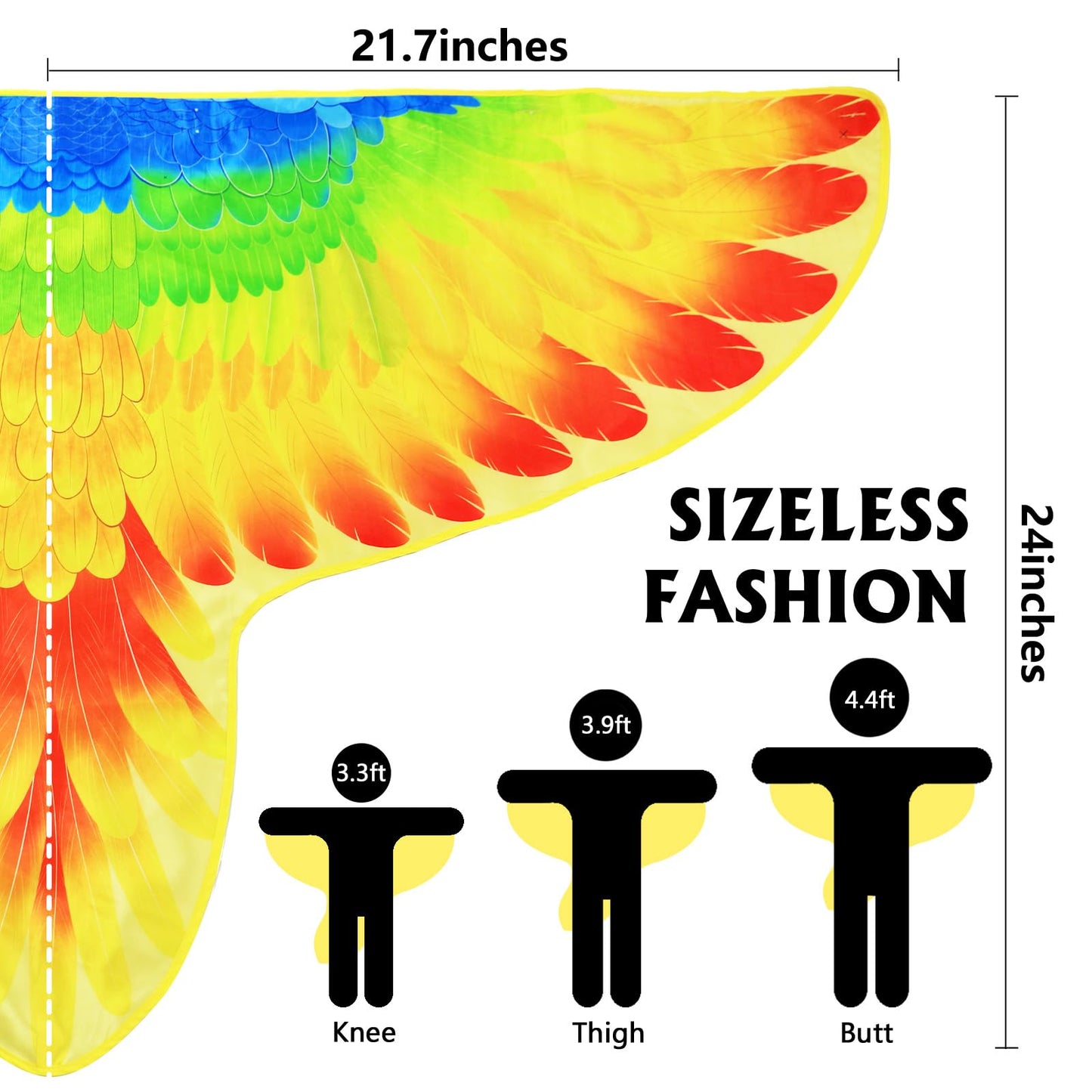 iROLEWIN Double-Sided Bird-Wings-Costume for Kids Parrot-Costume 3D Bird Mask as Toddler Dress-Up Animal Birthday Gifts Toy