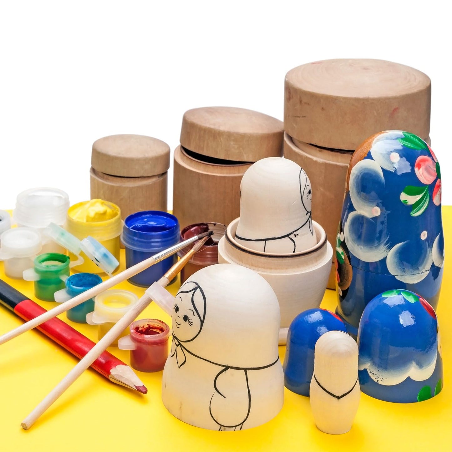 uxcell 5 Pack Wood Peg, 3.5 Inch Girl-Shape Wooden Peg People, Unfinished Wooden Peg People Bodies Figures for DIY Art Craft Painting