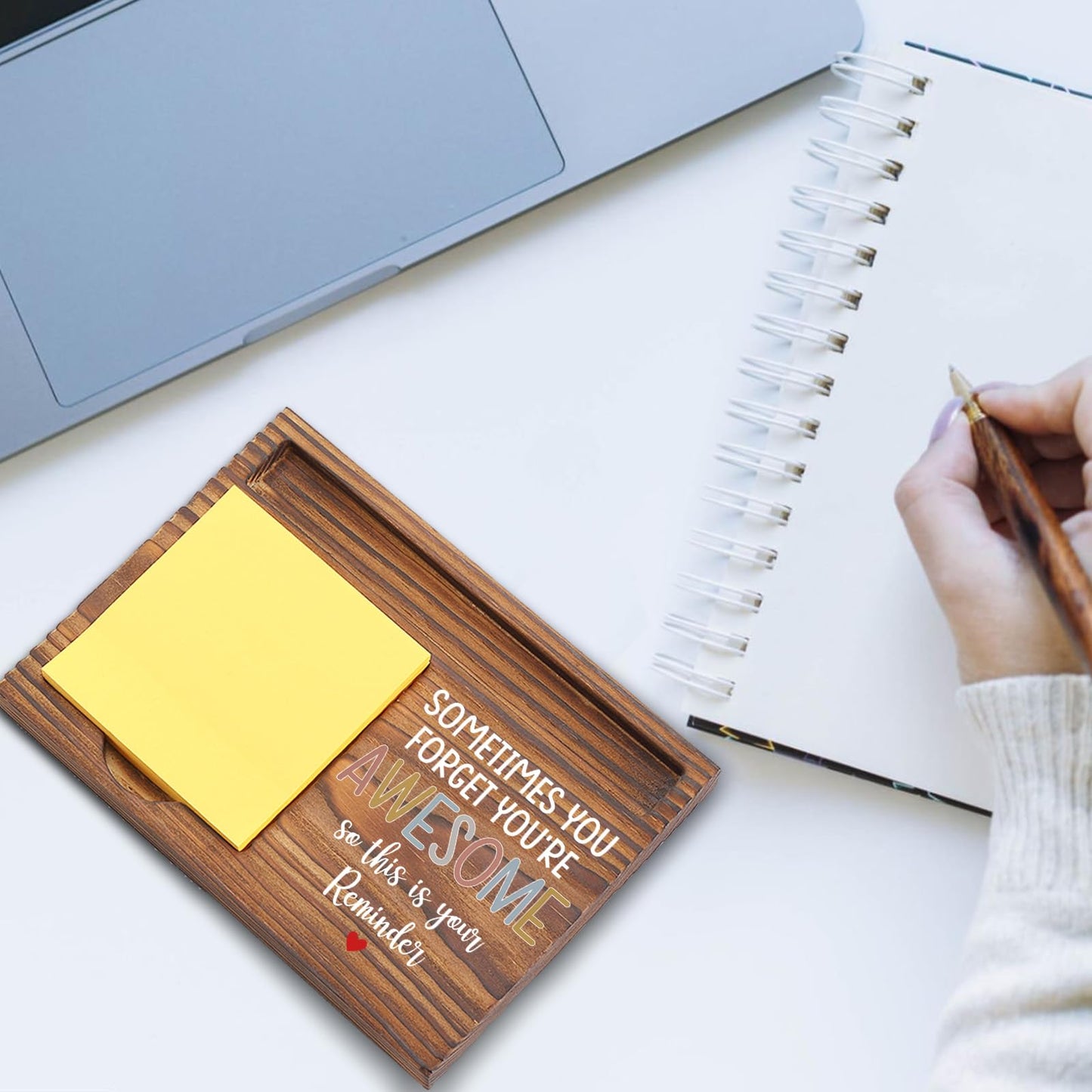 Sometimes You Forget You are Awesome Self-Stick Note Pad Holders, Inspirational Quotes Desk Decor Gifts for Women Coworker Friends, Encouragement Cheer Up Gifts Sticky Note Holder EDP08