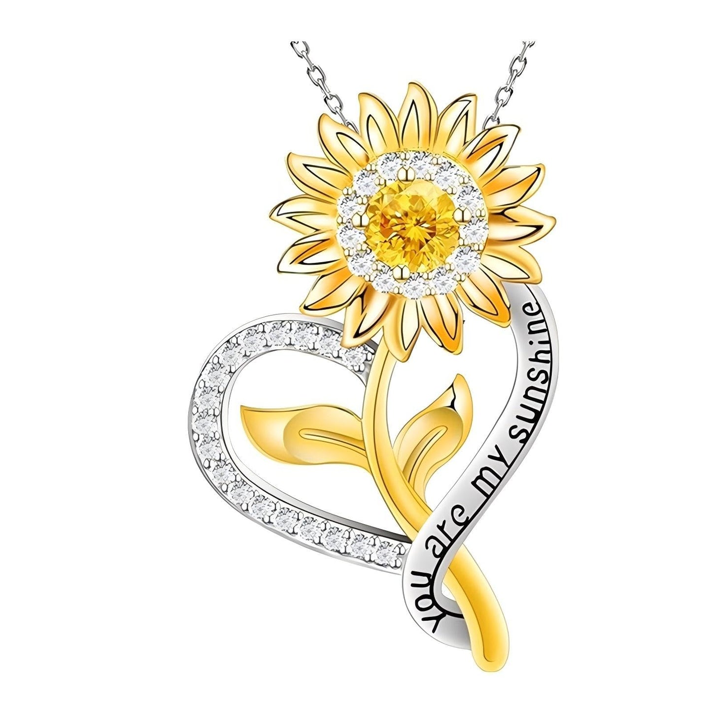 CCJM Sunflower Necklace for Women,Sunflower Gifts for Women,Anniversary Birthday Gift,18K Gold Plated You Are My Sunshine Necklace,Mothers Day Gifts for Wife,Girlfriend,Mom, Daughter,Sister