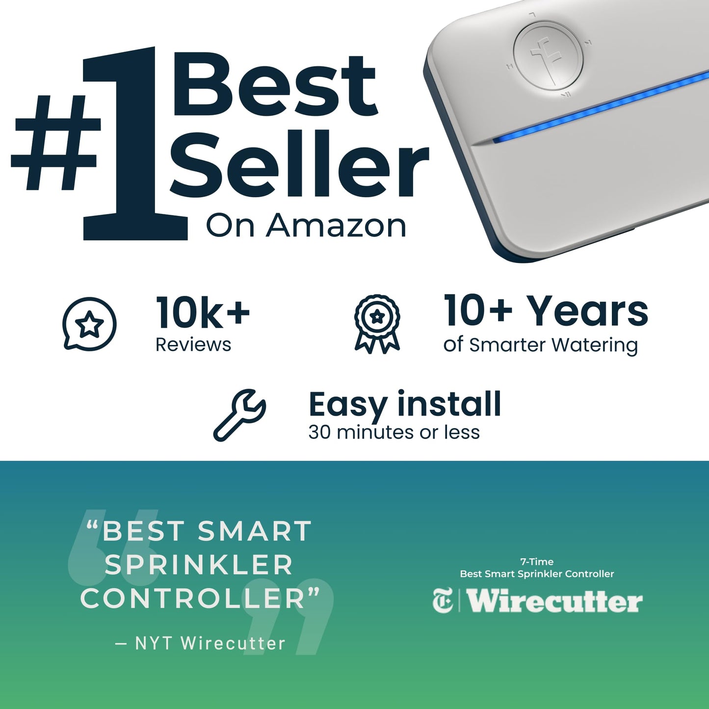 Rachio WiFi Smart Sprinkler Controller (16-Zone Irrigation Remote Control) – App-Based Scheduling, Local Weather Intelligence, Rain Skips, Easy DIY Install