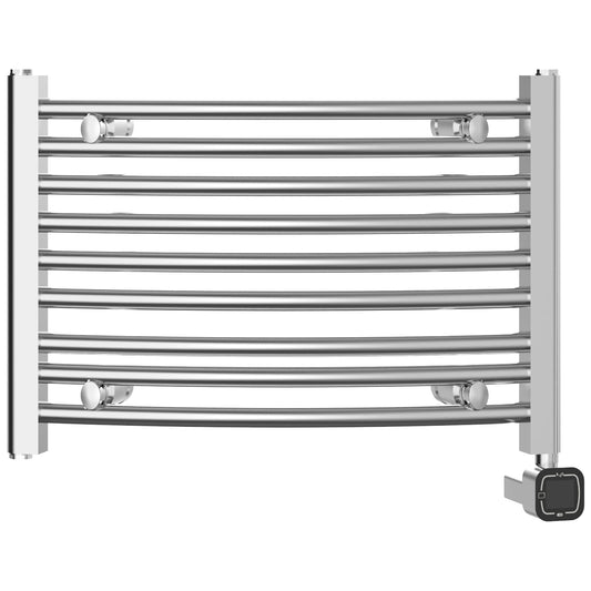 HEATGENE Smart Towel Warmer with Timer and Temperature Control, Smart Liquid Filled Towel Rails, Plug-in/Hardwired Wall-Mounted Towel Heater Rack Compatible with Alexa and Google Home, Chrome