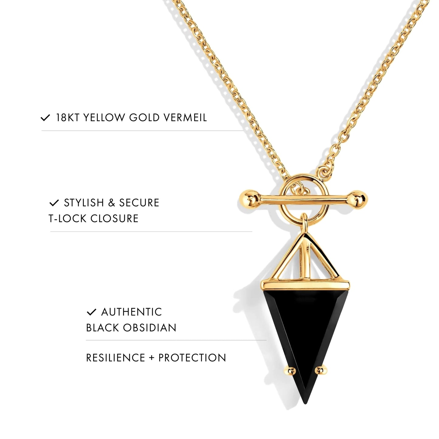 Moon Magic - Authentic Moonstone Necklace for Women | Onyx, Black Obsidian Necklaces/Real 925 Sterling Silver/18k Rose and Yellow Gold Enchanted Crystal Necklace for Women | Genuine Gemstone Jewelry