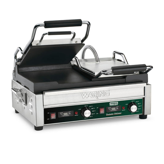 Waring Commercial WFG300T Dual Flat Panini Grill with Timer, 240-volt