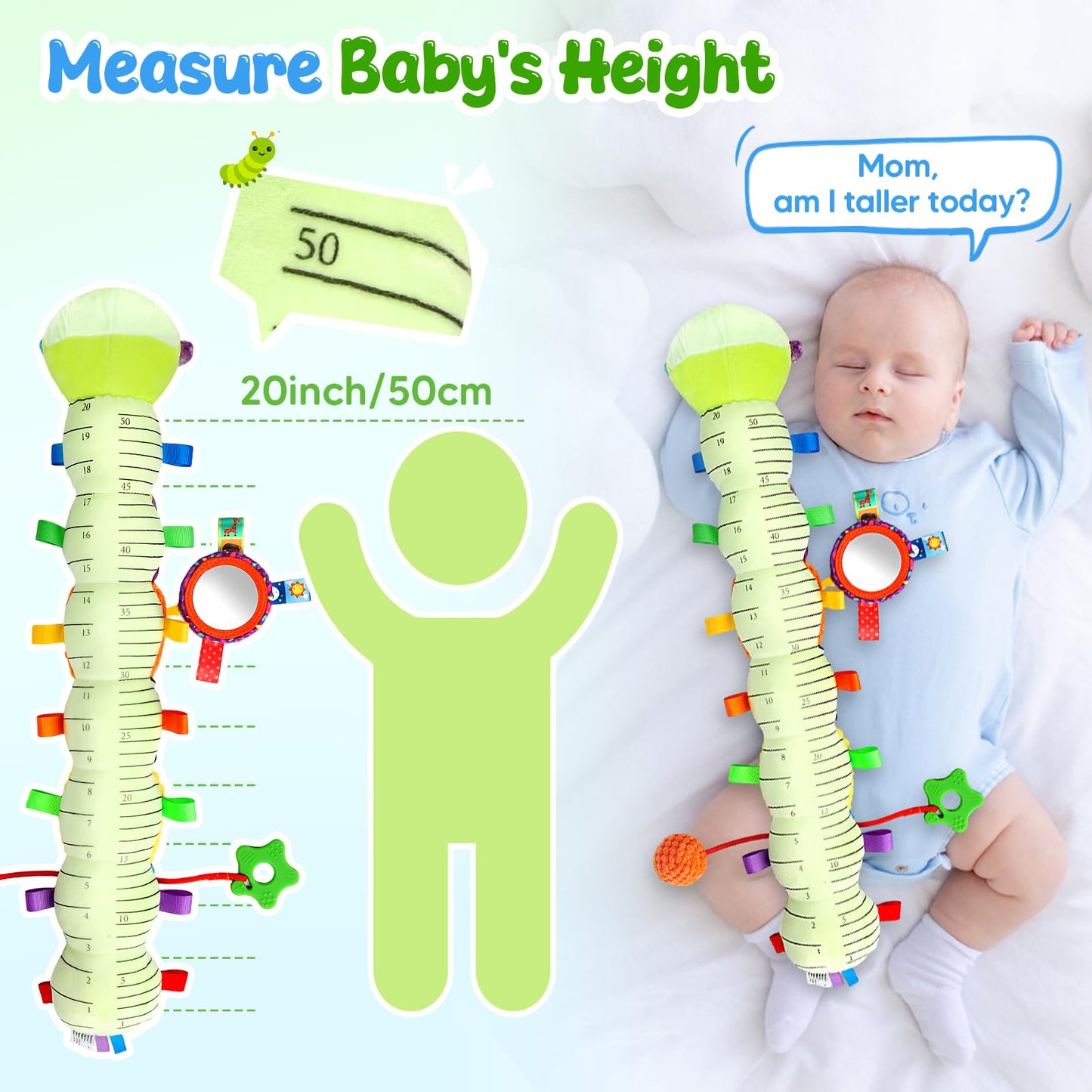 Musical Caterpillar Baby Toys 0-6 6-12 Months, Multi-Functional Sensory Tummy Time Toys for Newborn Infants Boys & Girls, Developmental Stuffed Animal Toys, Baby Shower & Baby Gifts