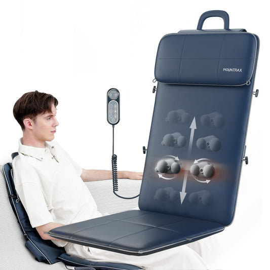 MOUNTRAX Back Massager for Chair, Full Back Massager for Pain Relief Deep Tissue, Massage Chair Pad with Soft S-Curve Design, Versatile Portable Massage Seat Cushion, Chair Massager