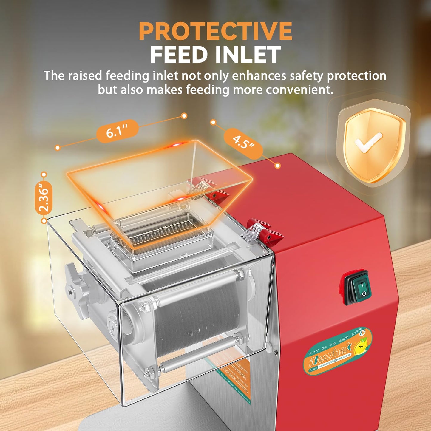 Newhai 850W Meat Cutter Machine, Commercial Meat Cutting Machine 20mm Heavy Duty, Stainless Steel Meat Slicer Shredder Restaurant, for Boneless Meat Soft Vegetables