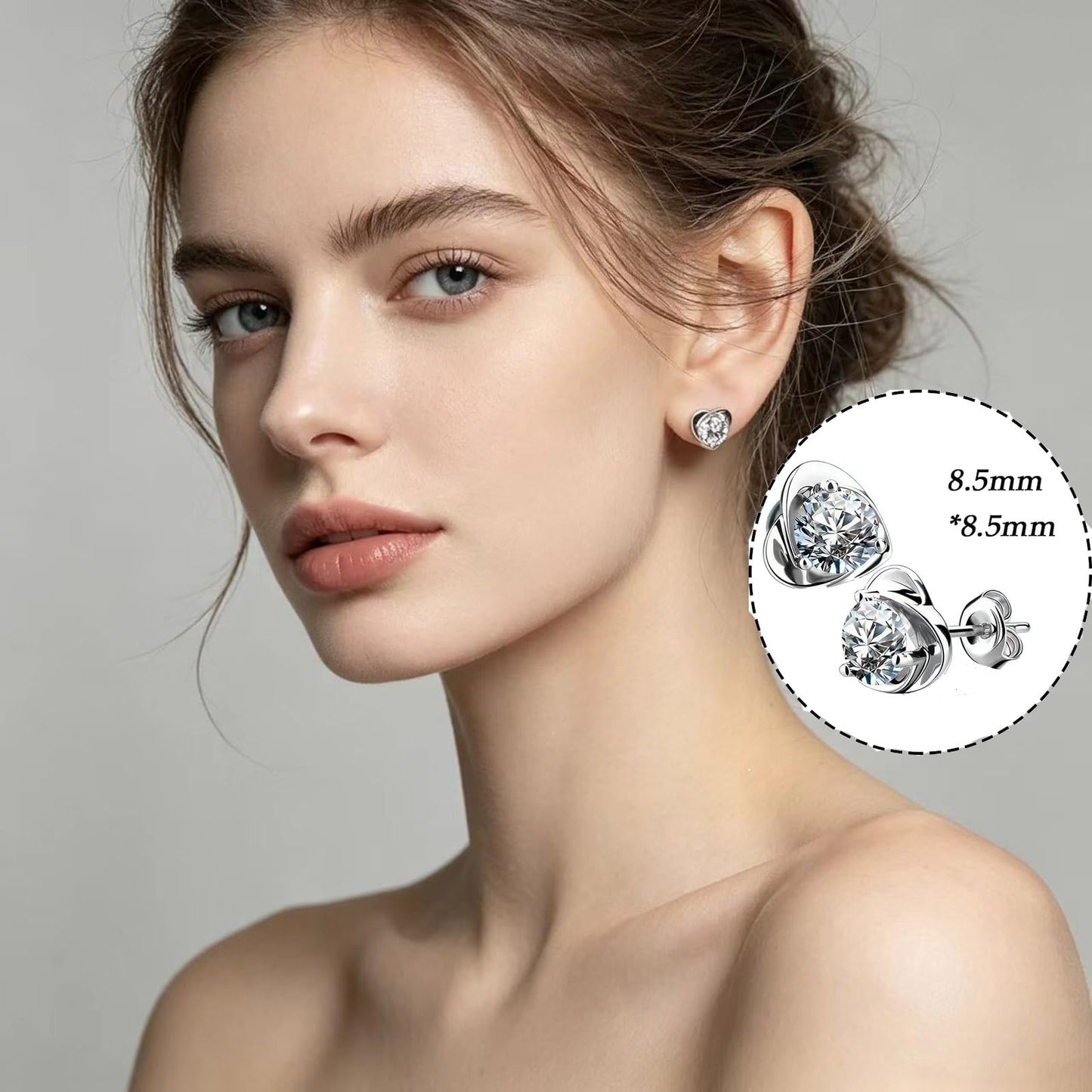 2 Pairs Halolux Lymphvity Germanium Earrings, Halolux Lymphvity Drainage Cubic Zirconia Earrings Lymphati Activity Hoop Earrings for Women Lymphvity Therapy Earring Jewelry (White+White)