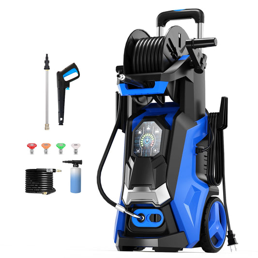 LeHao Pressure Washer 5000PSI-Max 3.5GPM Power Washer Touch Screen Adjustable Pressure,4 Nozzles and 500ml Foam Cannon Power Washer Cleaning for Cars/Fences/Driveways/Patios/Home Cleaning