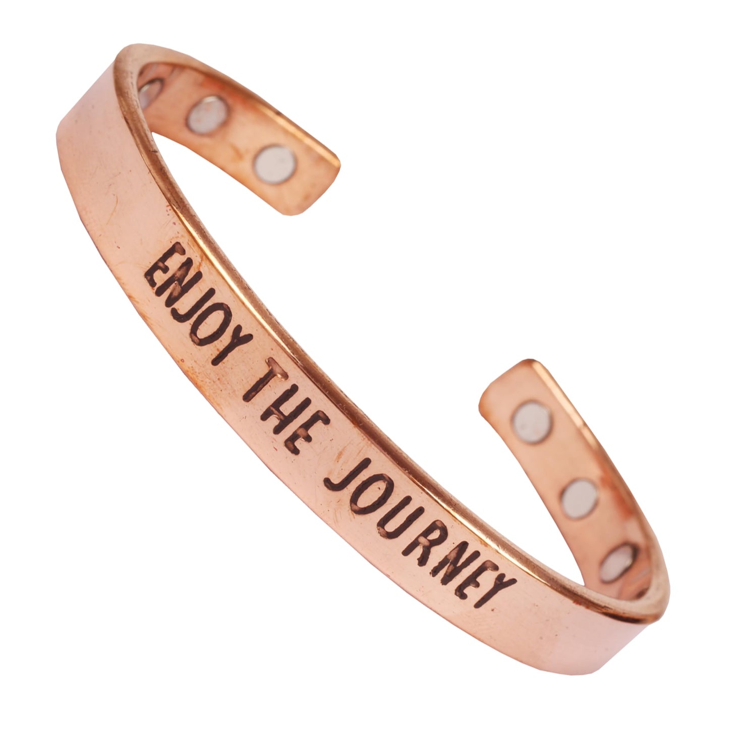 Touchstone Inspirational Copper Engraved Magnetic Bracelets for Women-Personalized Jewelry Gifts for Best Friend/Mom/Daughter/Sister - Adjustable Bracelet in a Gift Box Enjoy The Journey